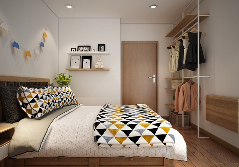 Thiết kế phòng ngủ màu trắng đơn giản