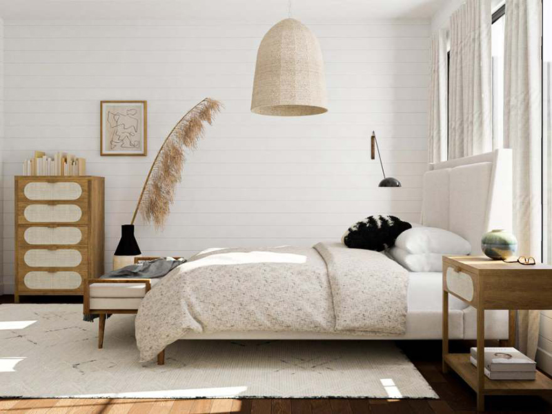 Phòng ngủ Bắc Âu với tone màu trắng đặc trưng