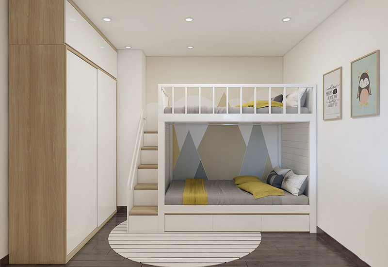 Thiết kế nội thất phòng ngủ cho bé chung cư 65m2 