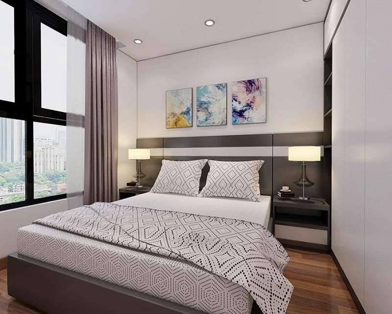 Phòng ngủ chung cư 90m2 thiết kế tối giản 