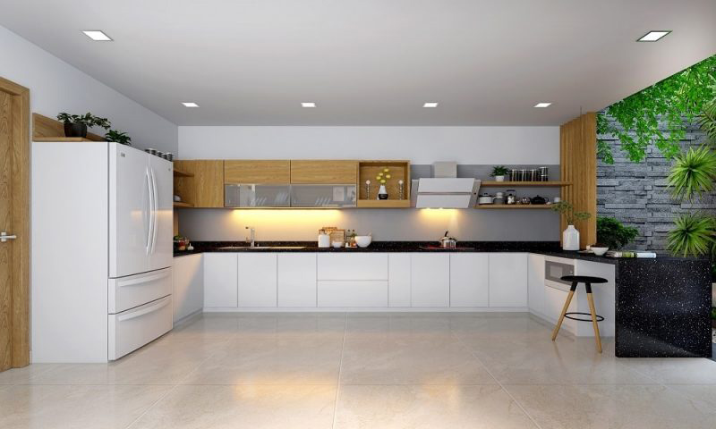 Thiết kế phòng bếp nhà 2 tầng hiện đại