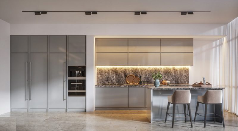 Thiết kế phòng bếp chung cư 150m2 luxury