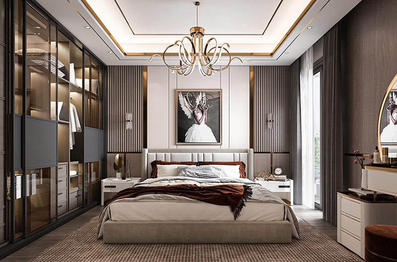 Thiết kế phòng ngủ căn hộ 150m2 luxury