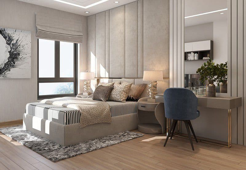 Thiết kế nội thất phòng ngủ chung cư 62m2