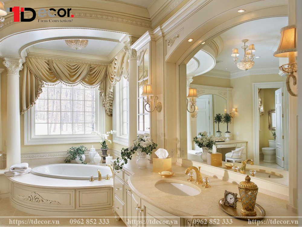Phong cách thiết kế nội thất Cổ Điển cho phòng tắm