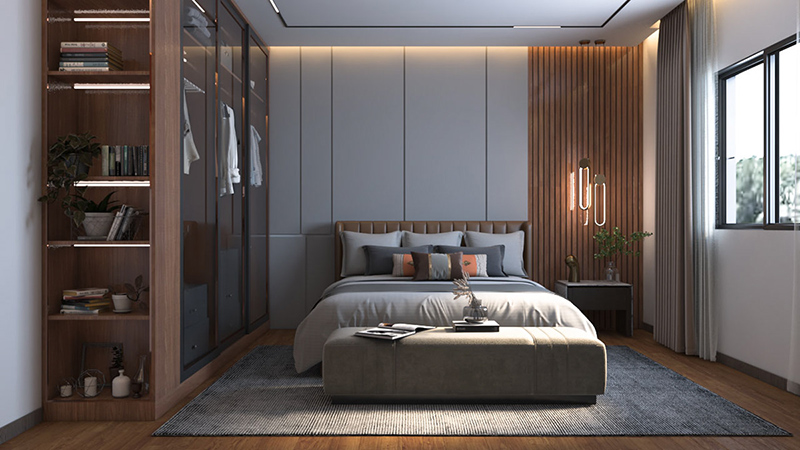 Phong cách hiện đại được chọn phổ biến cho thiết kế nội thất phòng ngủ chung cư