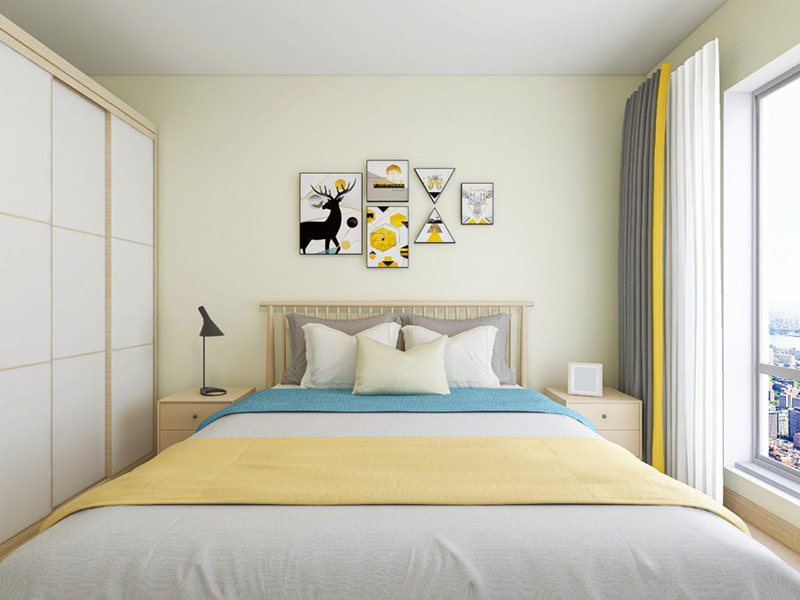 sơn phòng ngủ màu vàng nhạt