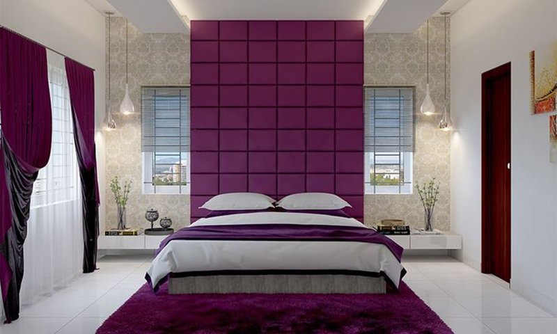 giường ngủ màu tím