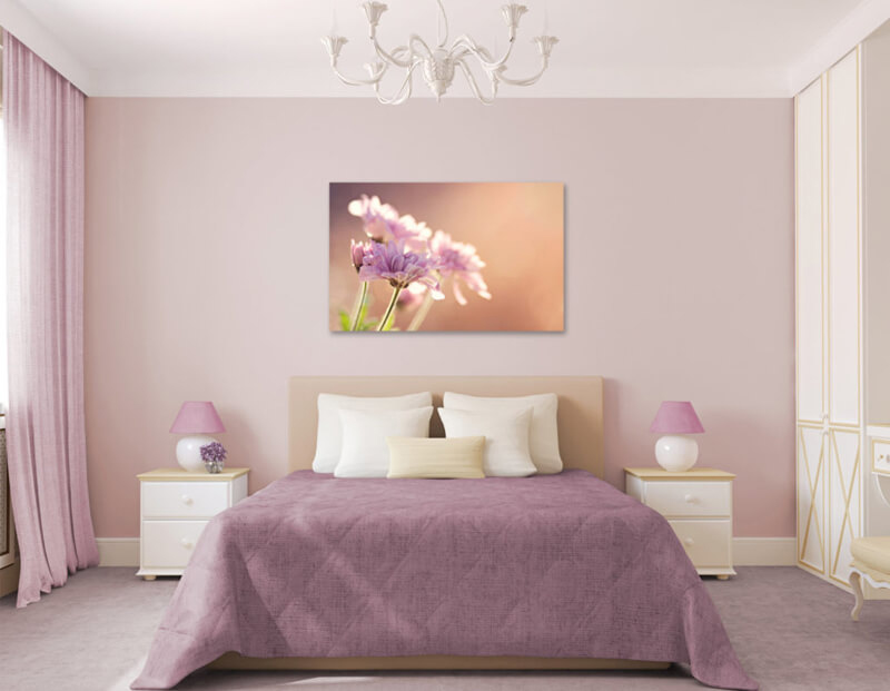 phòng ngủ màu tím đơn giản