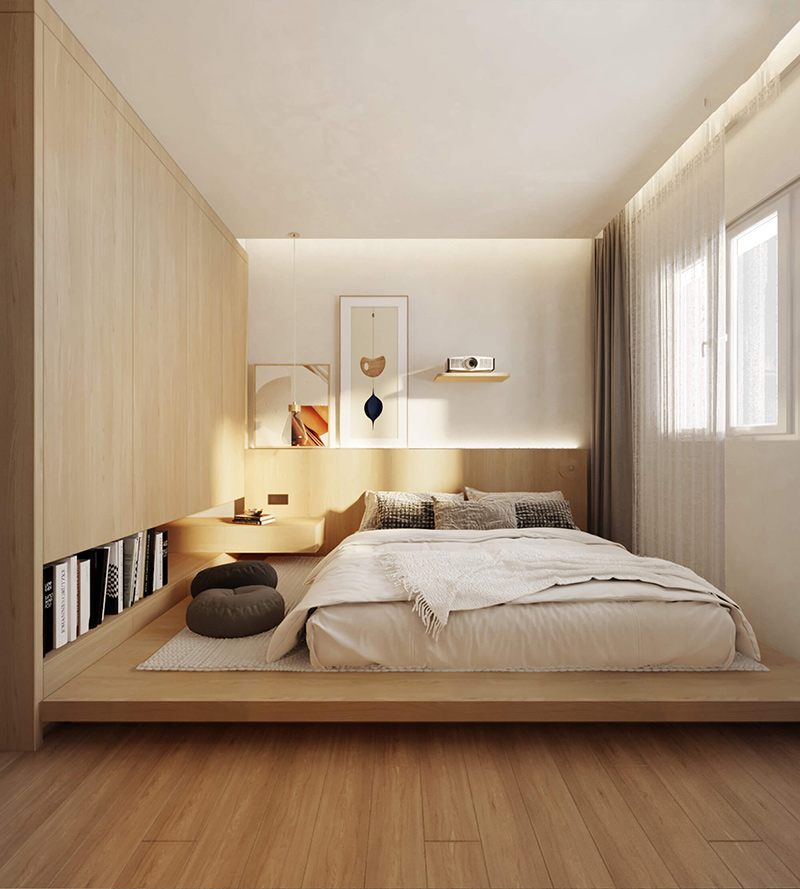 cách bố trí phòng ngủ nhỏ đẹp đơn giản