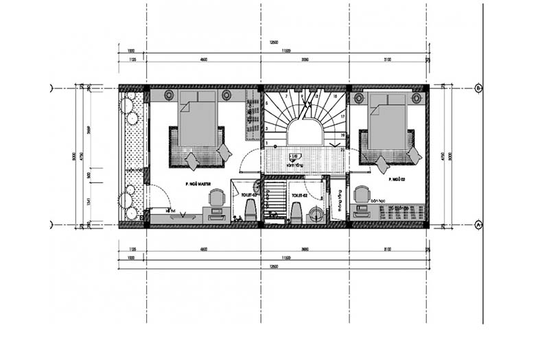 Bản vẽ thiết kế nhà 5x12m 2 tầng 
