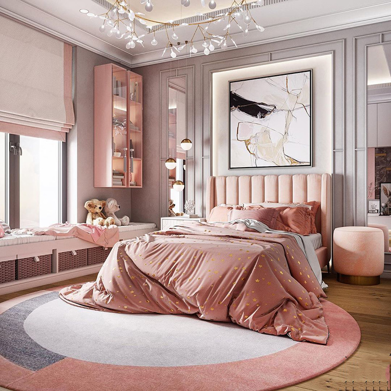Phòng ngủ Tân cổ điển màu hồng