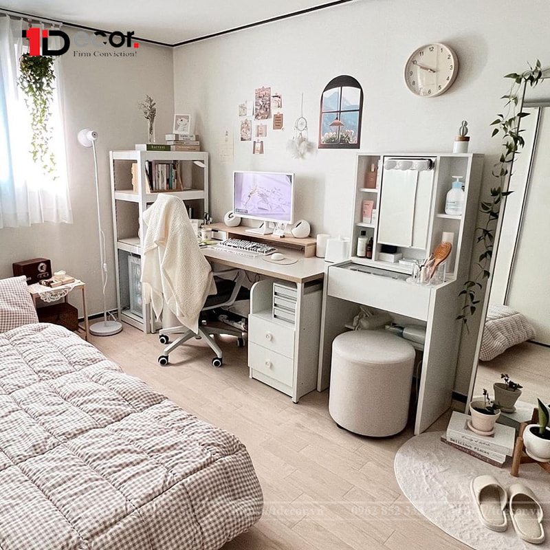 Trang trí phòng ngủ kiểu Hàn Quốc đơn giản 