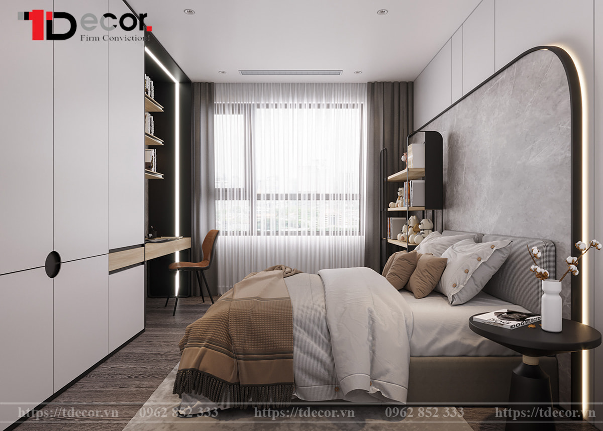 Mẫu thiết kế nội thất chung cư Vinhomes Smart City 3 phòng ngủ