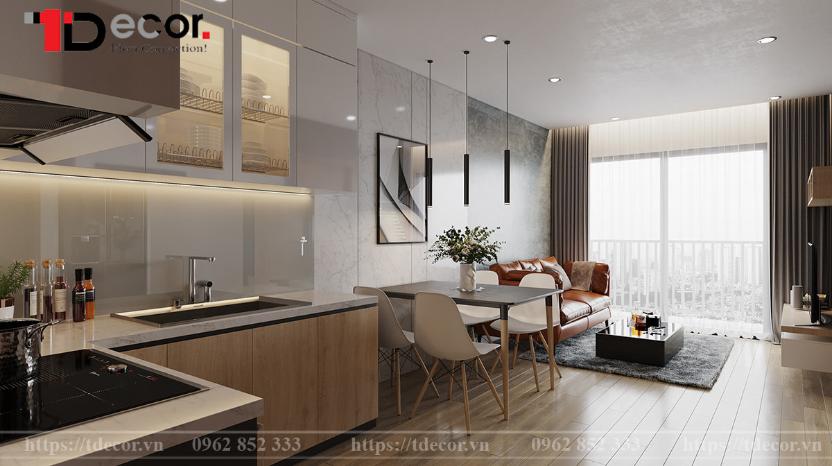 Thiết kế nội thất chung cư Vinhomes Smart City 1 phòng ngủ 
