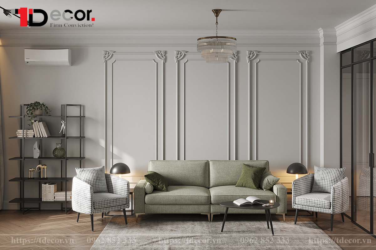 Mẫu 26: Bố trí phòng khách 16m2 hiện đại, đơn giản 