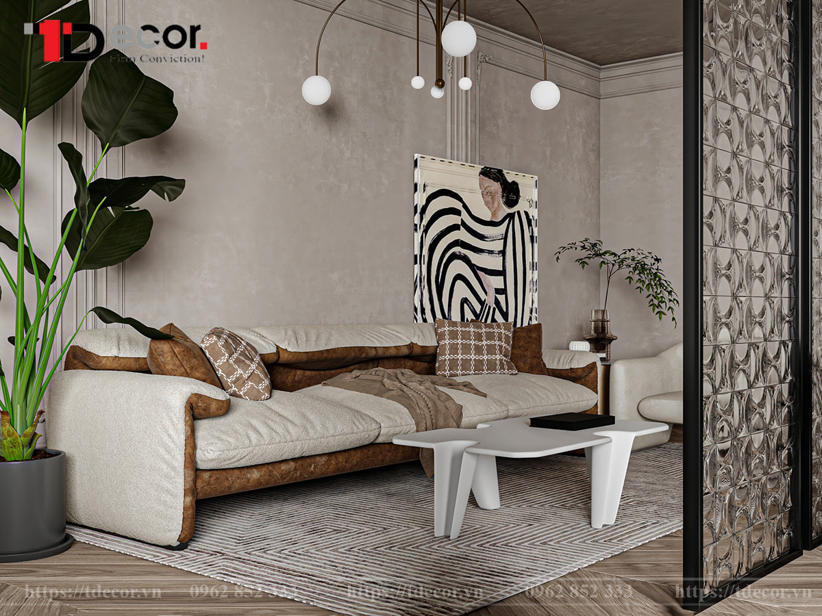 Mẫu 25: Bố trí phòng khách 16m2 hiện đại, đơn giản 