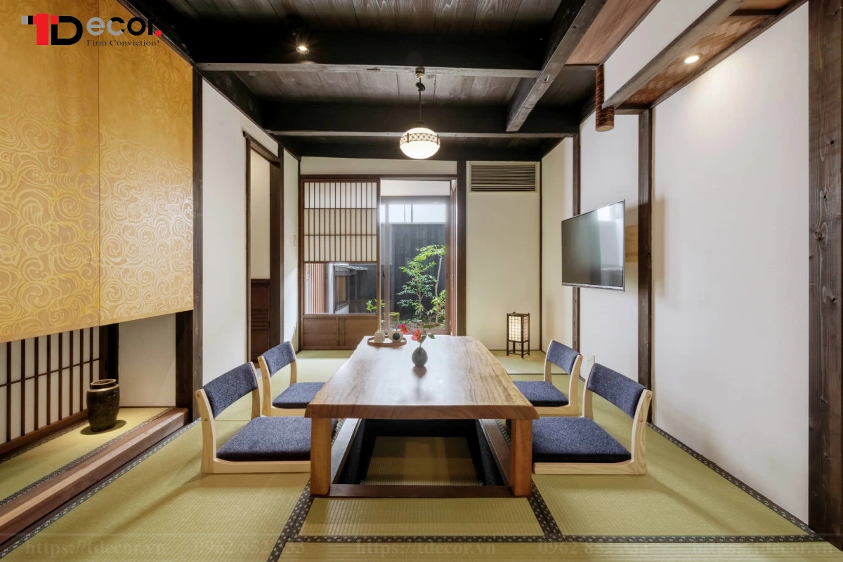Phòng khách kiểu Nhật truyền thống tối giản 